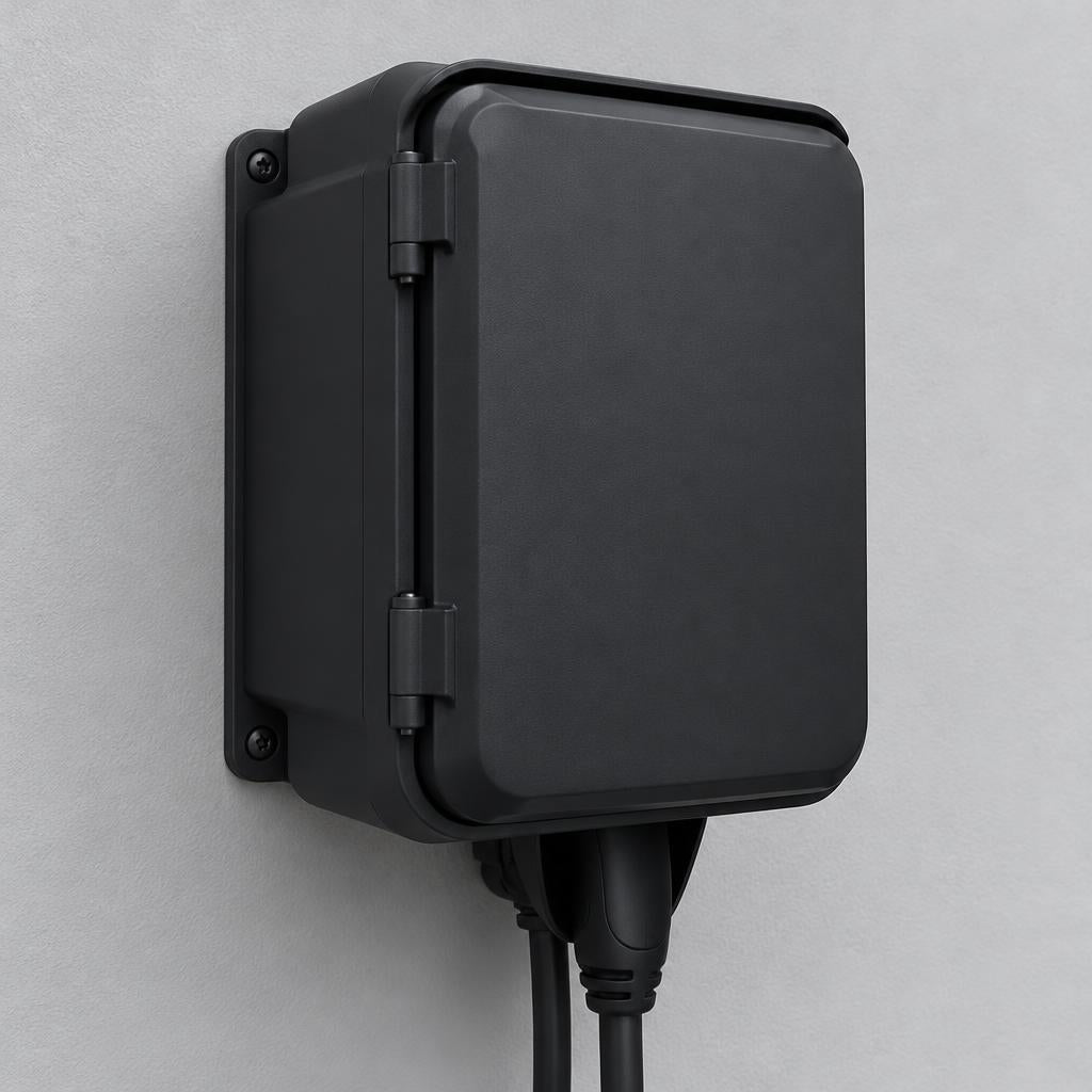 Boîtier de protection noir pour borne de recharge